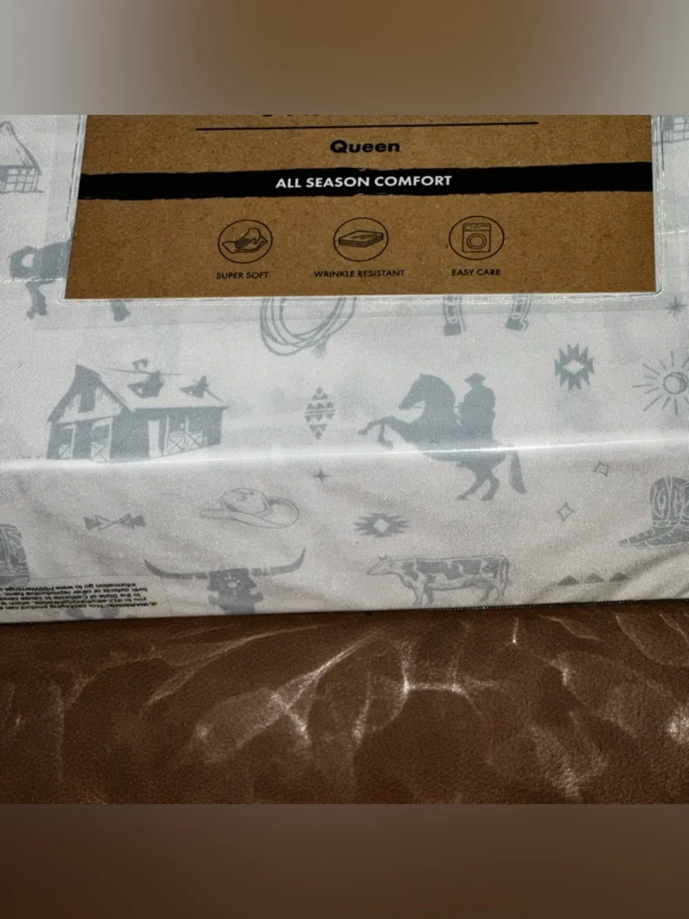 NEW Wrangler Horse Farm 6-Piece Blue Microfiber Queen Sheet Set